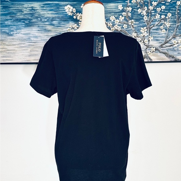 🐎Polo Ralph Lauren Cotton V-Neck Signature Pony T-Shirt, Size XL, Black (NWT) - Picture 3 of 5